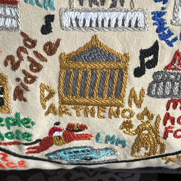 NASHVILLE Hand-Embroidered Pillow NWOT - Picture 4 of 15